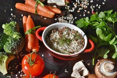 Menu aproximado de acordo com o esquema para uma dieta saudável