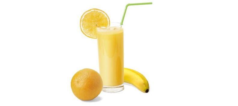 batido com banana e laranja para beber dieta